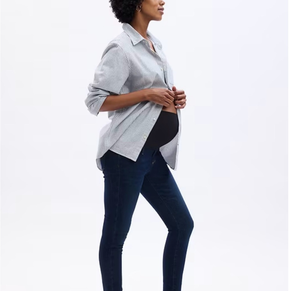 GAP Women's Dark Blue Maternity Skinny Jeans